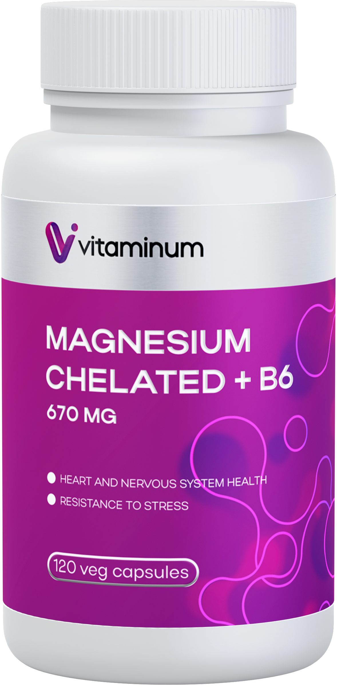  Vitaminum МАГНИЙ ХЕЛАТ + витамин В6 (670 MG) 120 капсул 800 мг  в Сегеже